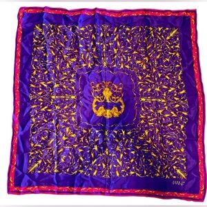 Purple and Gold Silk Scarf